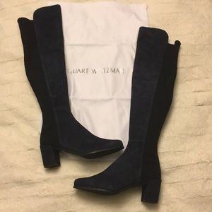 Brand New Stuart Weitzman Block 5050 Navy Boots